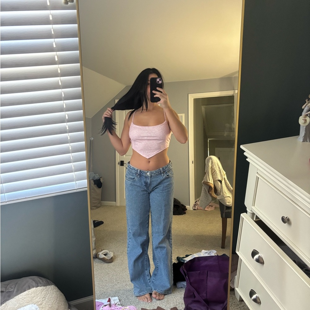 SHEIN Light Pink Paisley Top